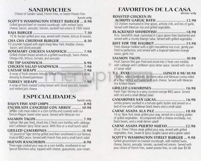 Baja Cantina - Lakewood, CO menu_pic