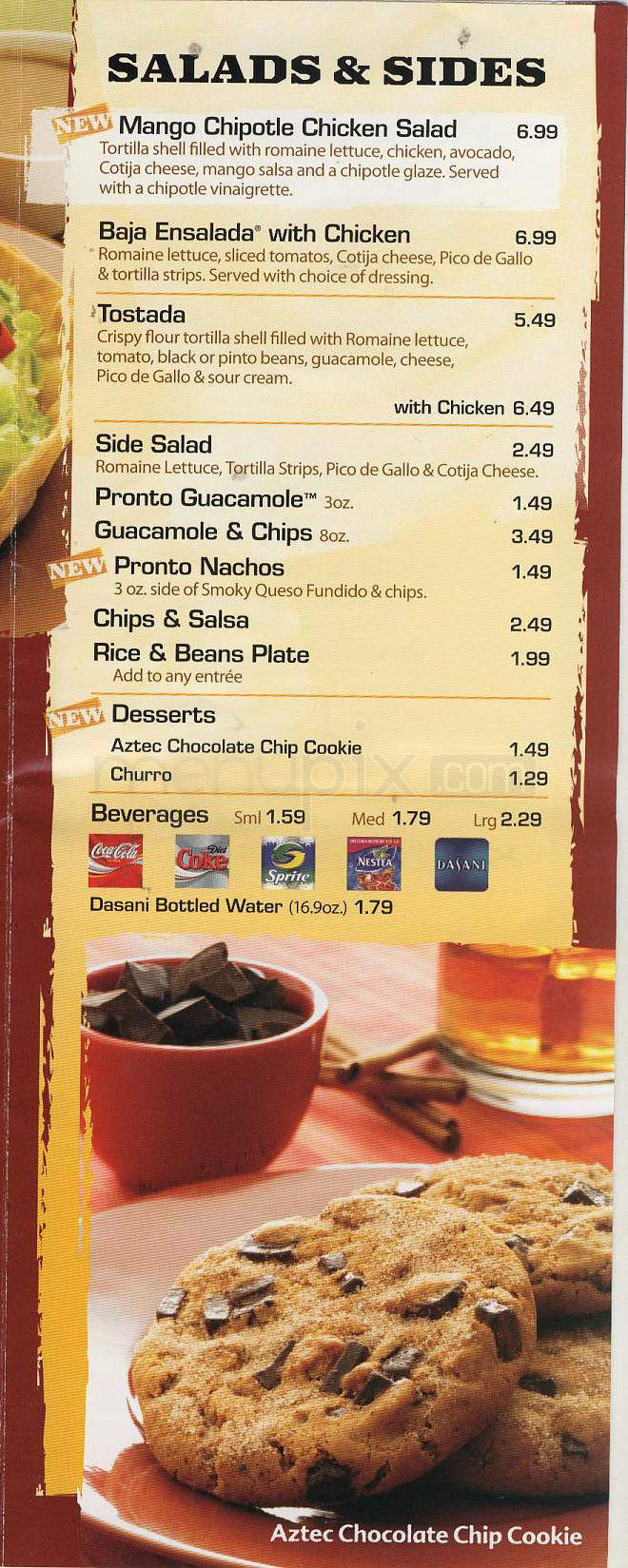 Baja Fresh Mexican Grill - West Hollywood, CA menu_pic