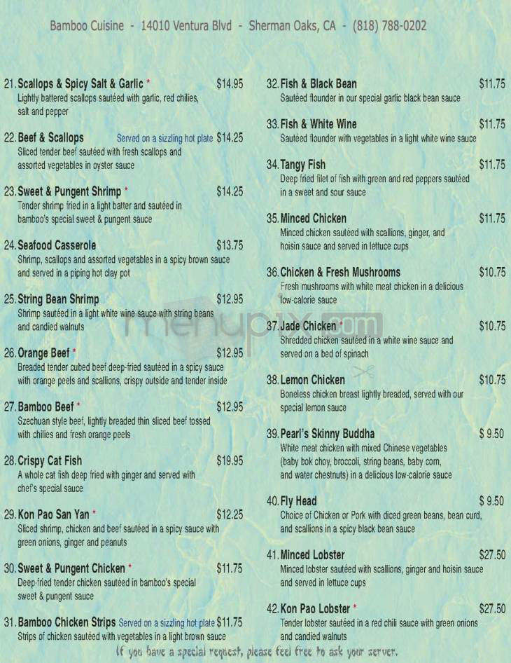 Bamboo - Sherman Oaks, CA menu_pic