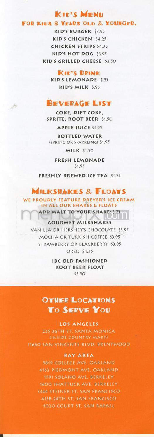 Barney's Gourmet Hamburger - Los Angeles, CA menu_pic