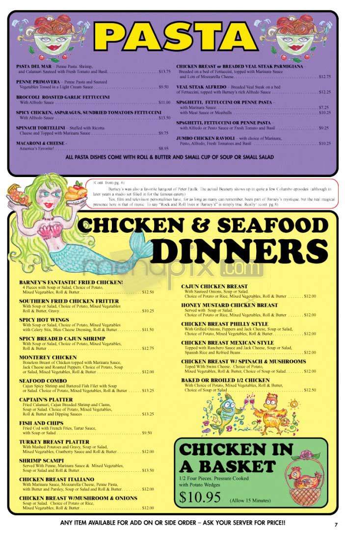 Barney's Beanery - Santa Monica, CA menu_pic