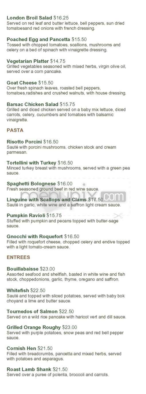Barsac Brasserie - Toluca Lake, CA menu_pic