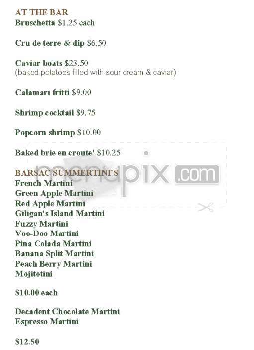 Barsac Brasserie - Toluca Lake, CA menu_pic