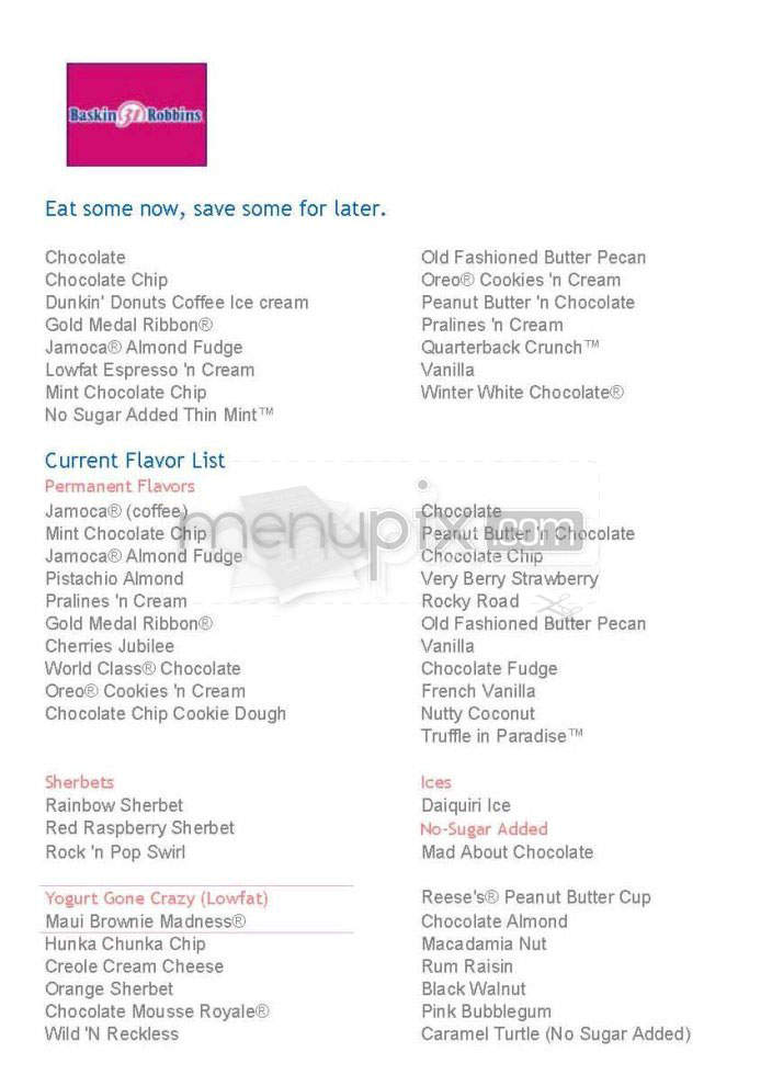 Baskin-Robbins - Manhattan Beach, CA menu_pic