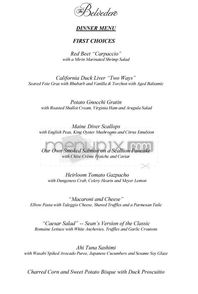 Belvedere - Beverly Hills, CA menu_pic