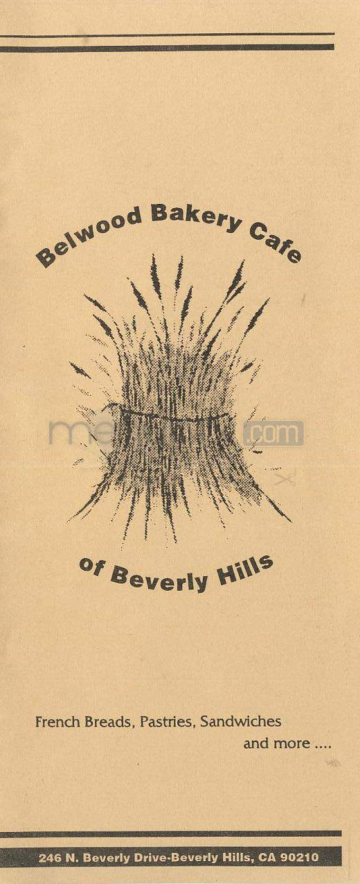 Belwood Bakery Cafe - Beverly Hills, CA menu_pic