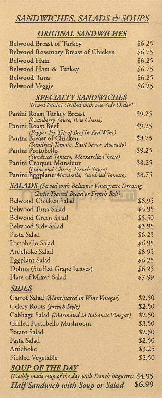 Belwood Bakery Cafe - Beverly Hills, CA menu_pic