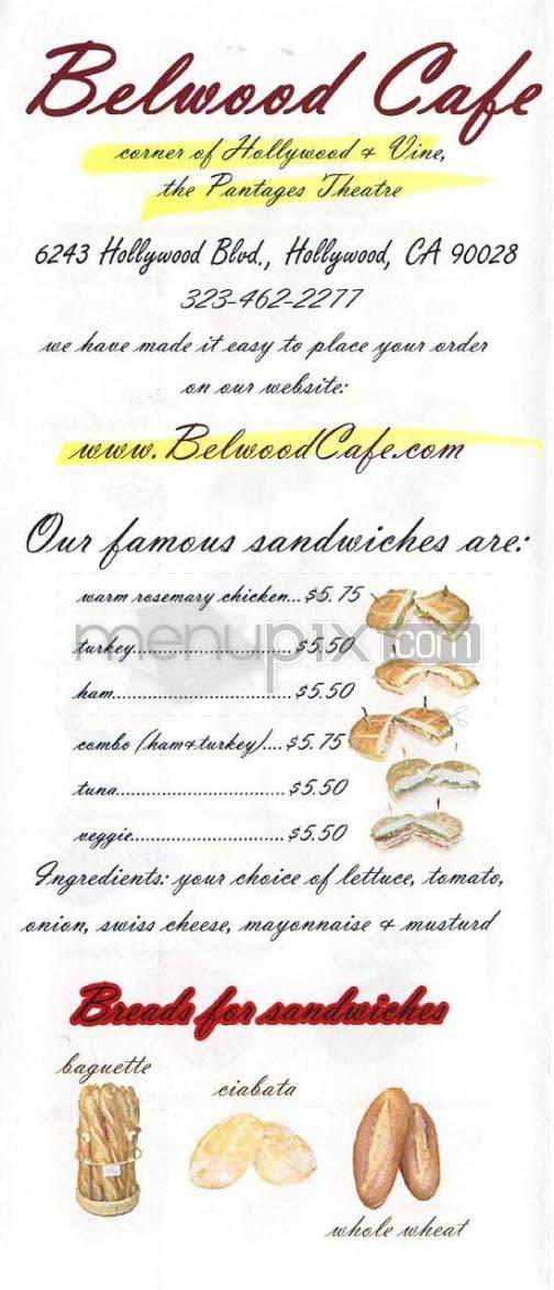 Belwood Cafe - Los Angeles, CA menu_pic