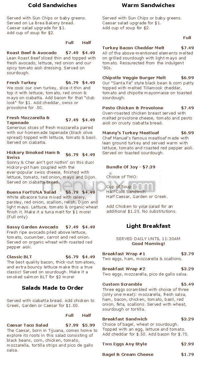 Bergamot Cafe - Santa Monica, CA menu_pic