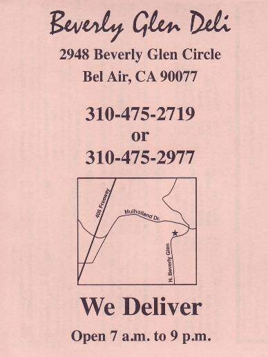 Beverly Glen Deli - Los Angeles, CA menu_pic