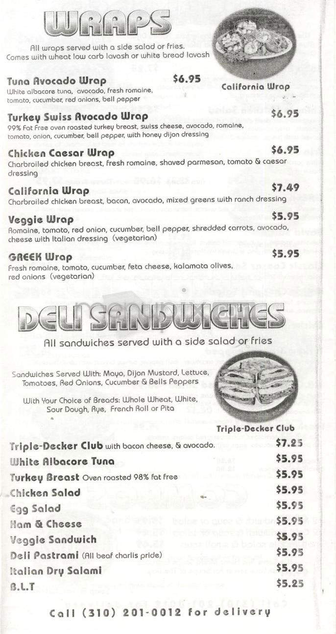 Beverliz Cafe - Beverly Hills, CA menu_pic