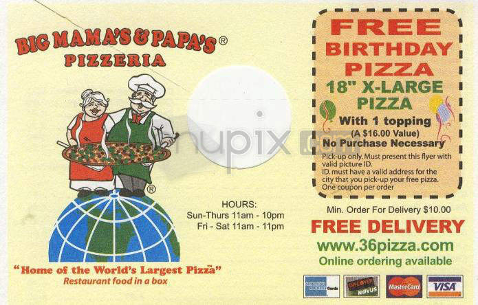 Big Mama's & Papa's Pizzeria - Van Nuys, CA menu_pic