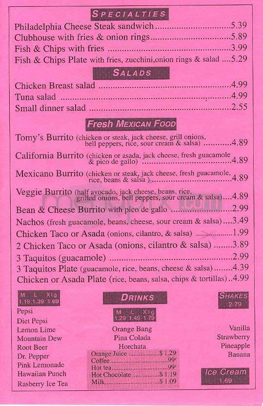 Big Tomy's - Los Angeles, CA menu_pic
