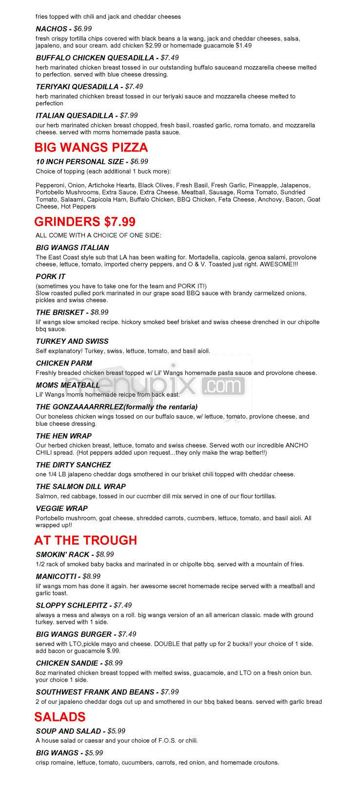 Big Wangs - Los Angeles, CA menu_pic