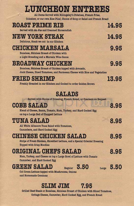 Billingsley's - Los Angeles, CA menu_pic