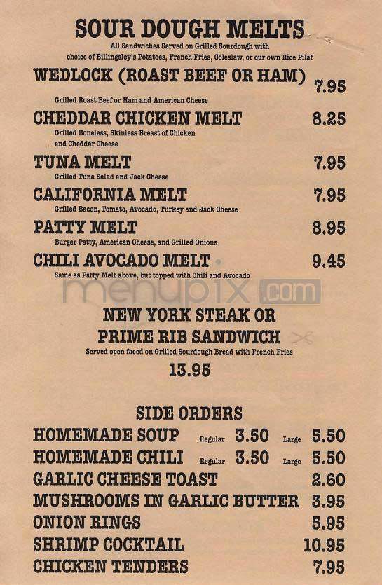 Billingsley's - Los Angeles, CA menu_pic