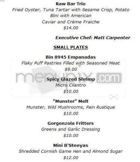 Bin 8945 Wine Bar and Bistro - West Hollywood, CA menu_pic