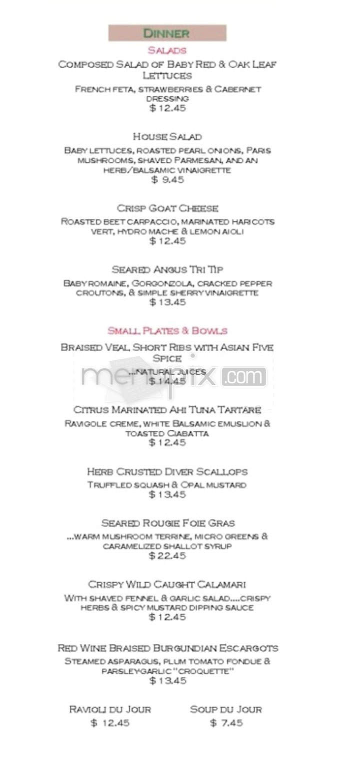 Bistro 45 - Pasadena, CA menu_pic