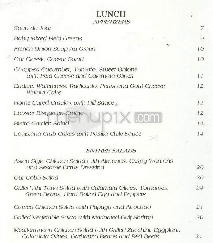 Bistro Garden At Coldwater - Studio City, CA menu_pic