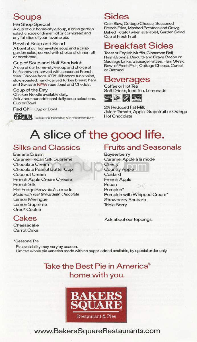 Bakers Square Restaurant & Bakery - Pasadena, CA menu_pic