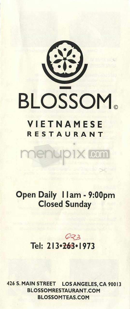 Blossom - Los Angeles, CA menu_pic