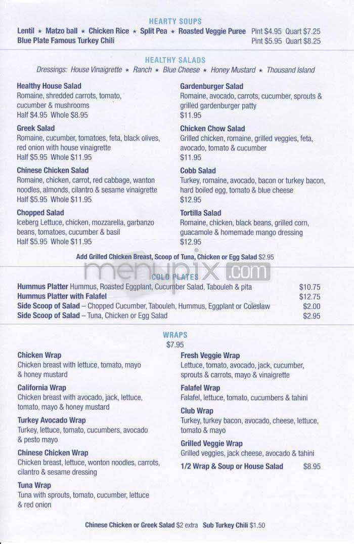 Blue Plate - Santa Monica, CA menu_pic
