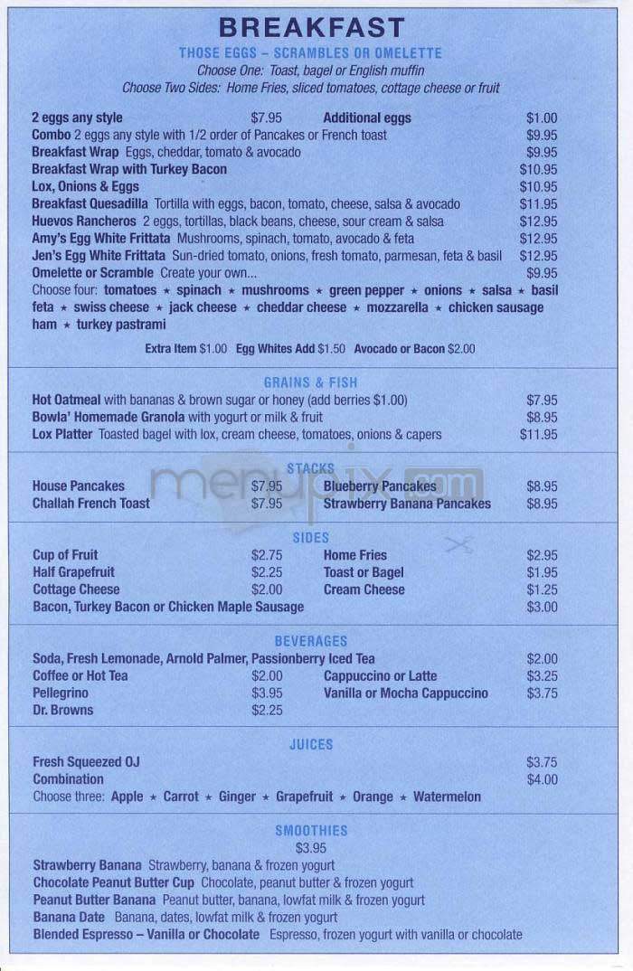 Blue Plate - Santa Monica, CA menu_pic