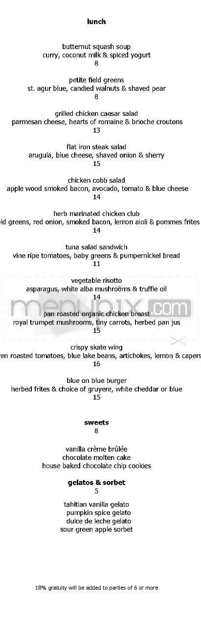 Blue On Blue (Avalon) - Beverly Hills, CA menu_pic