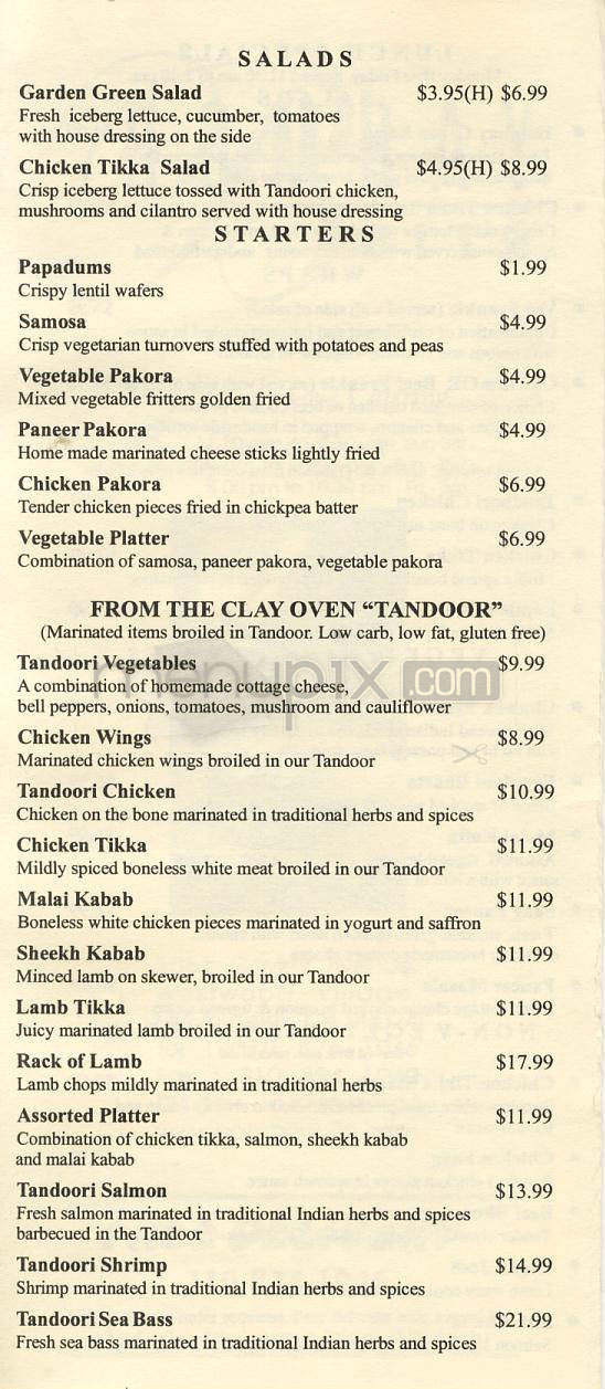 Bombay Bite - Los Angeles, CA menu_pic