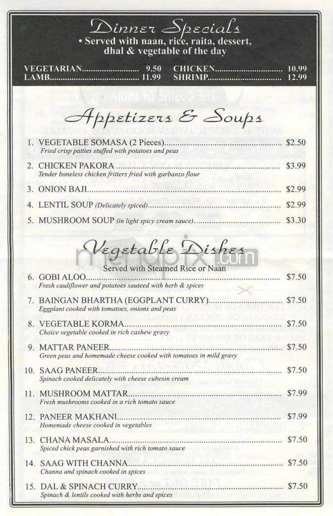 Bombay Grill - West Hollywood, CA menu_pic
