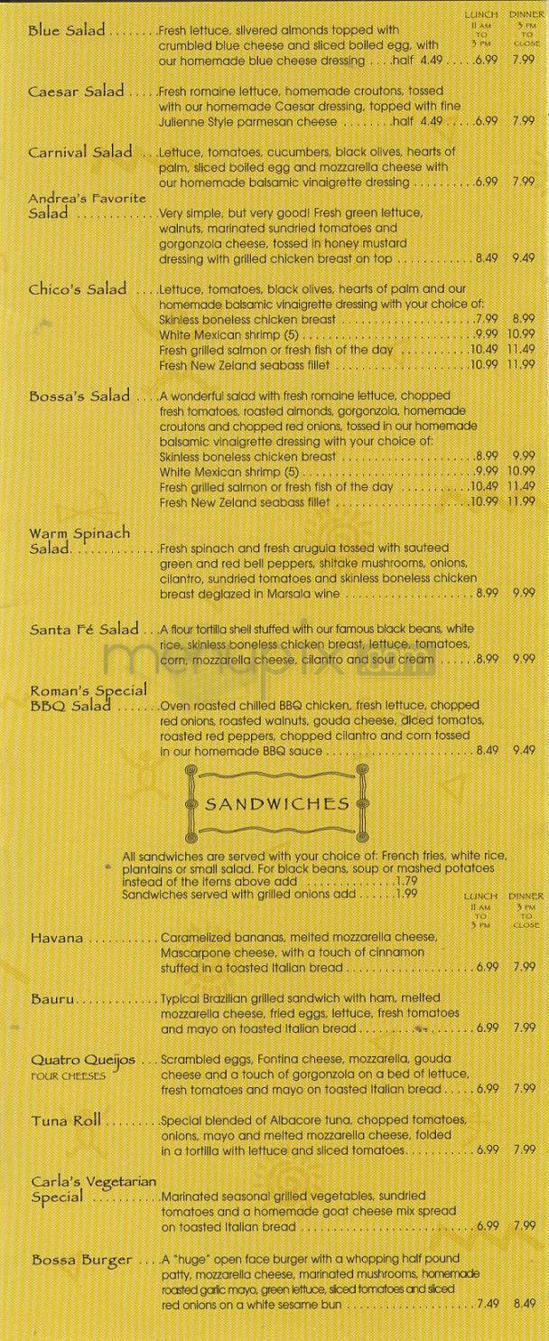 Bossa Nova - Beverly Hills, CA menu_pic