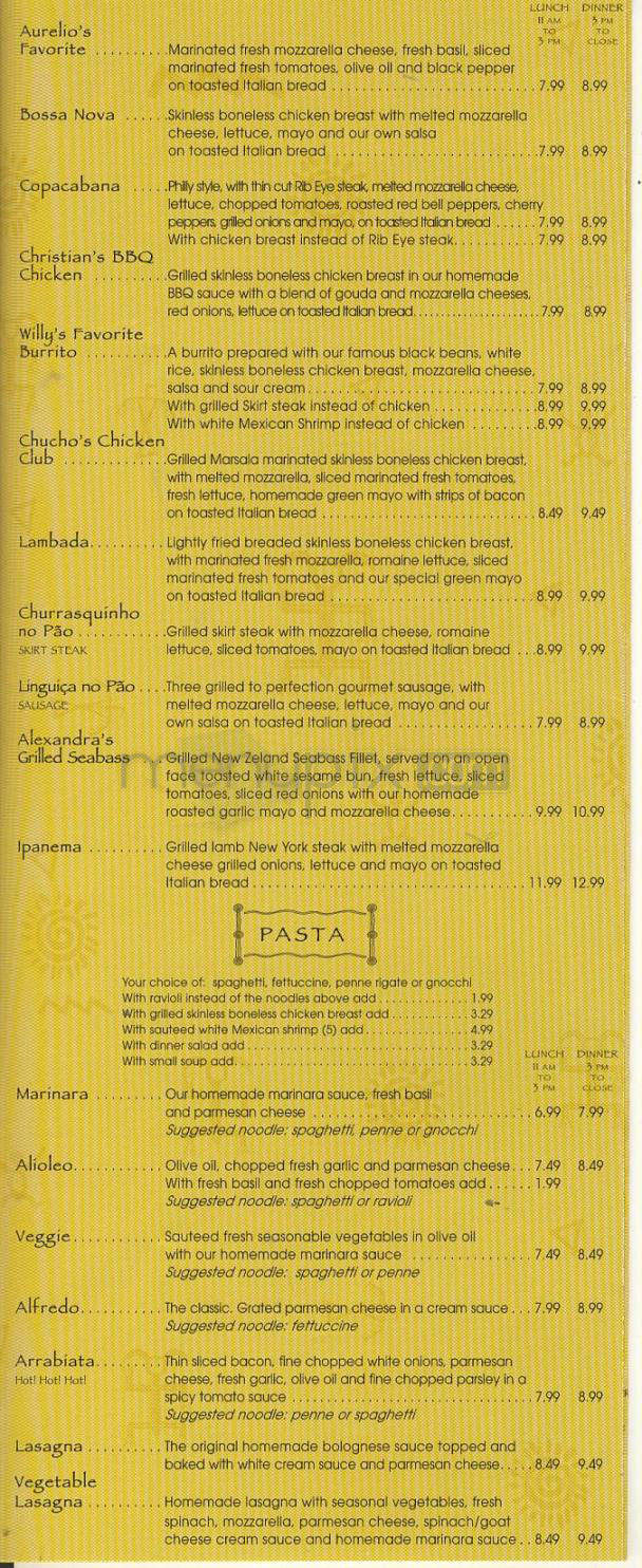 Bossa Nova - Beverly Hills, CA menu_pic