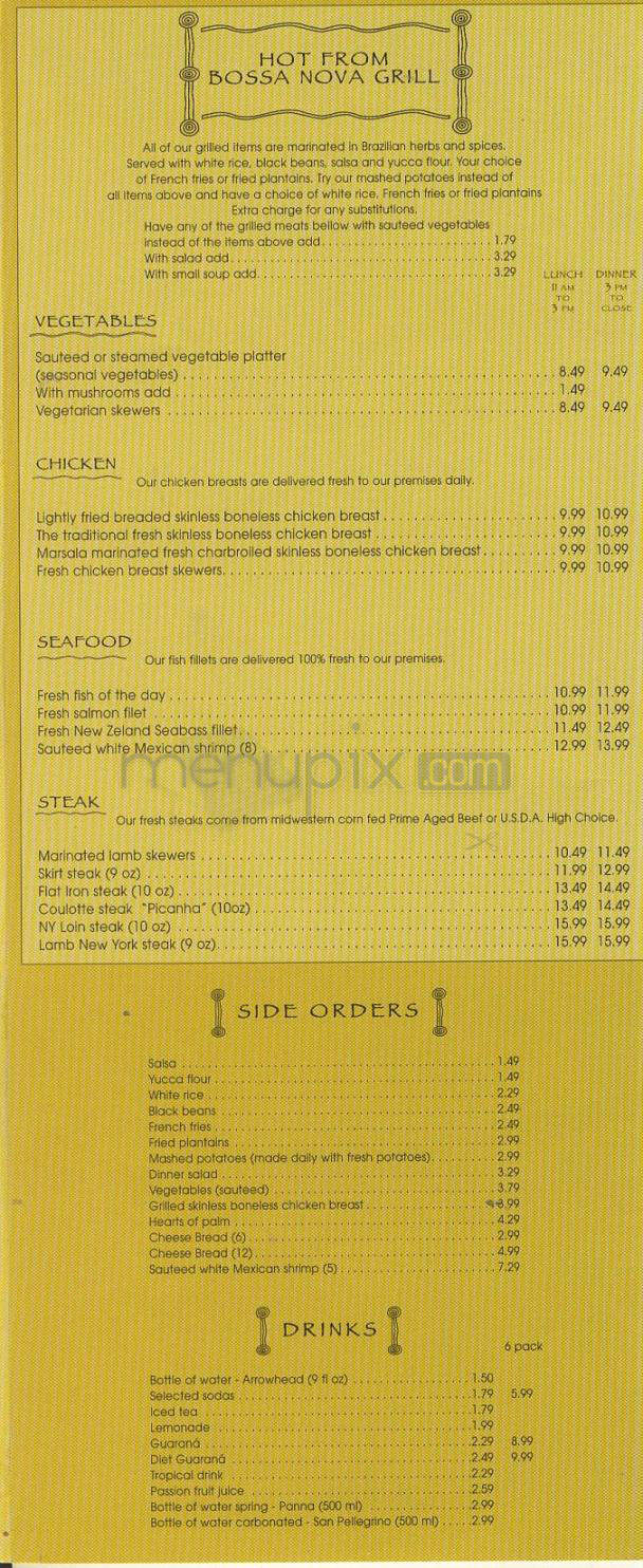 Bossa Nova - Beverly Hills, CA menu_pic