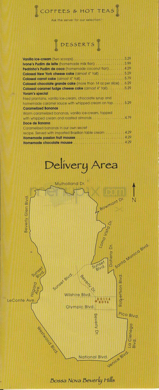 Bossa Nova - Beverly Hills, CA menu_pic