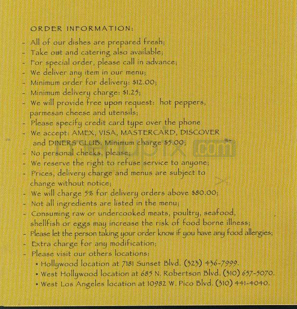 Bossa Nova - Beverly Hills, CA menu_pic