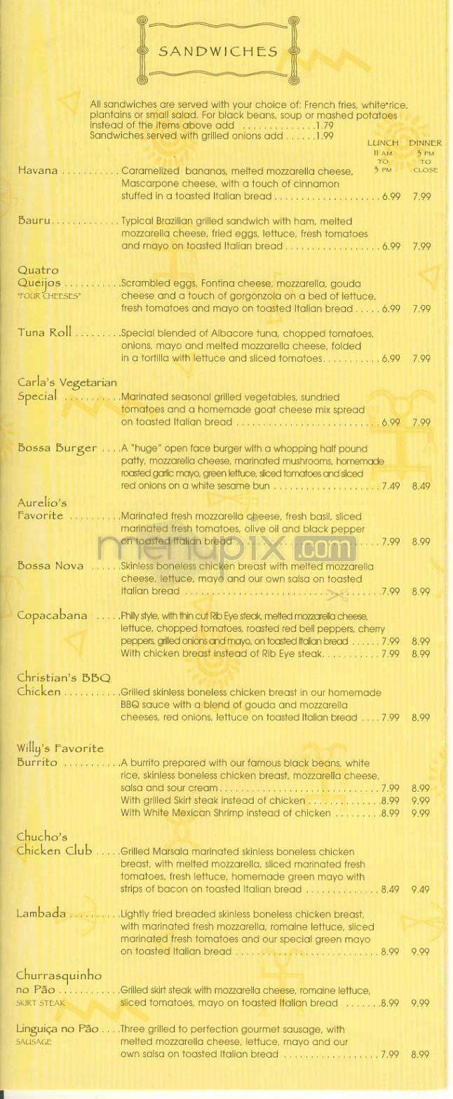 Bossa Nova - West Hollywood, CA menu_pic