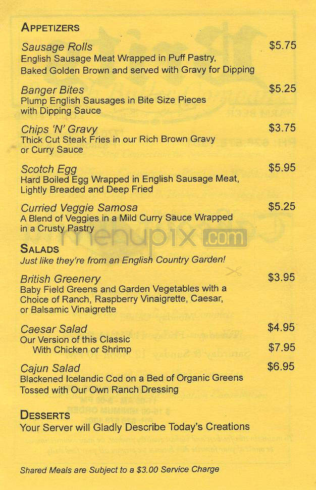 Brits Restaurant - Pasadena, CA menu_pic