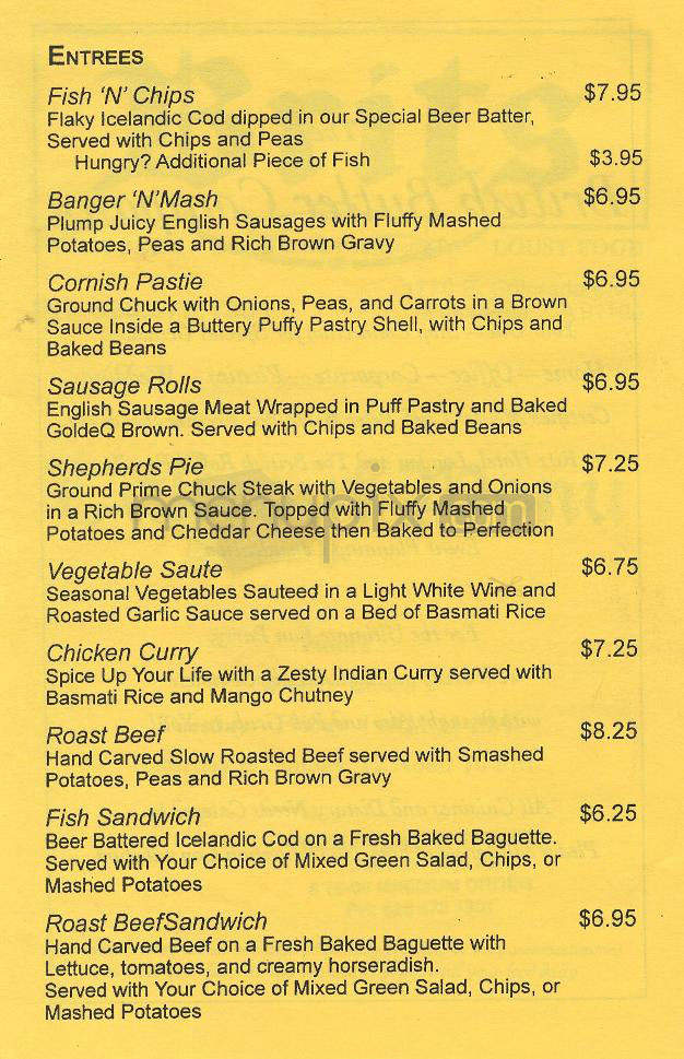 Brits Restaurant - Pasadena, CA menu_pic