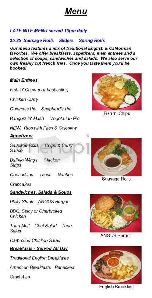 Britannia - Santa Monica, CA menu_pic