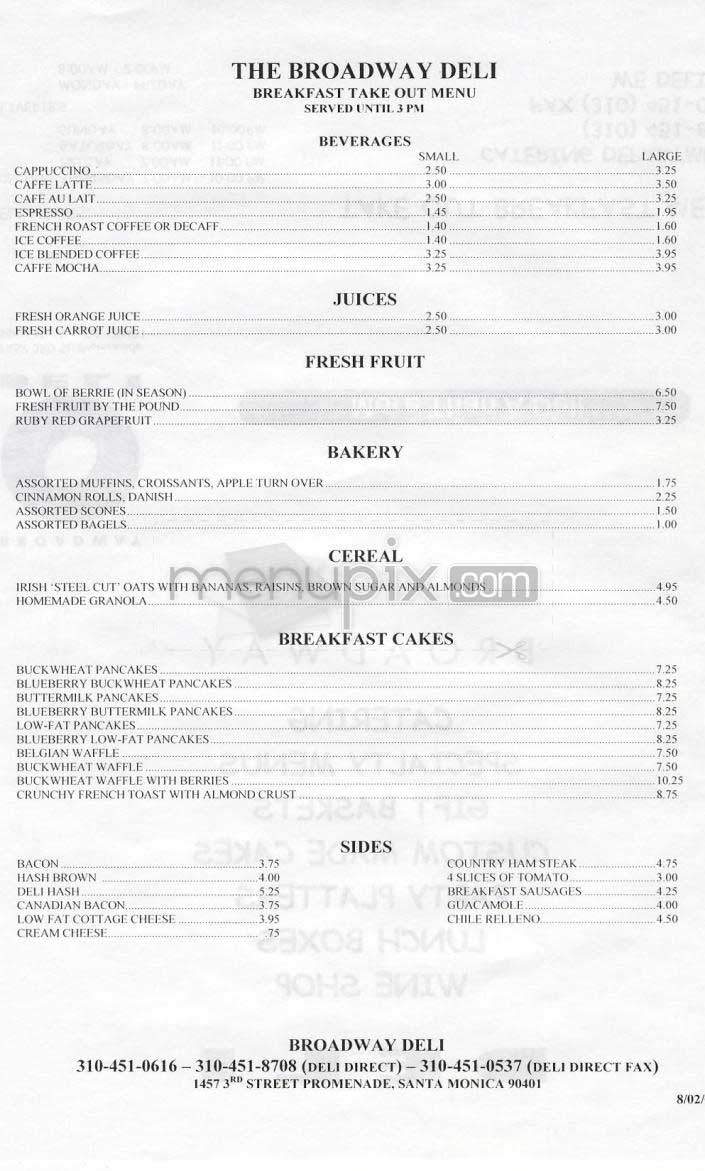 Broadway Deli - Florham Park, NJ menu_pic