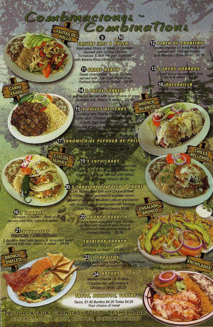 Bronco - Sherman Oaks, CA menu_pic