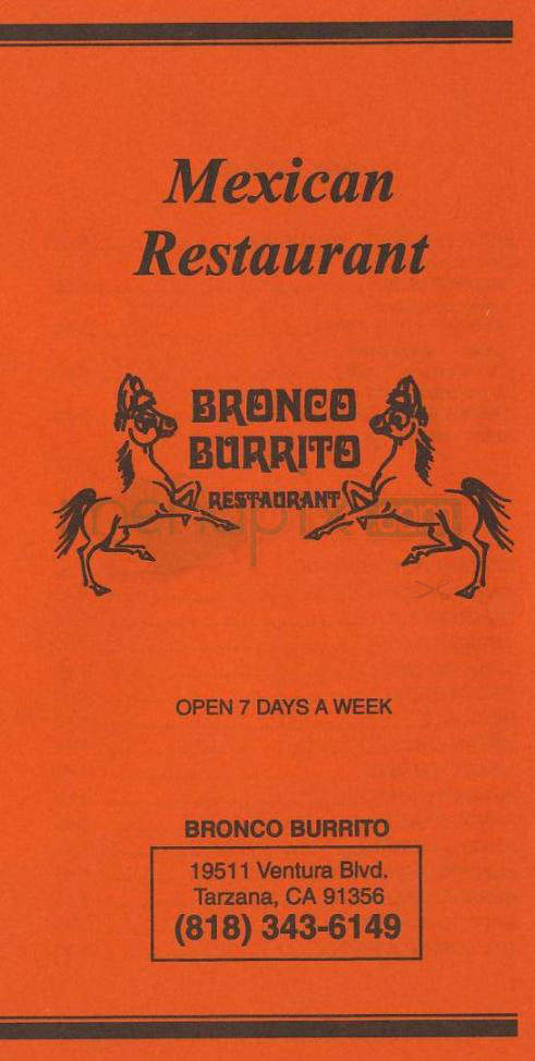 Bronco Burrito - Tarzana, CA menu_pic