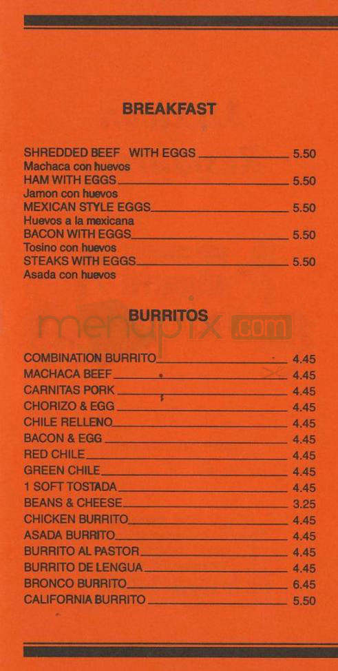 Bronco Burrito - Tarzana, CA menu_pic