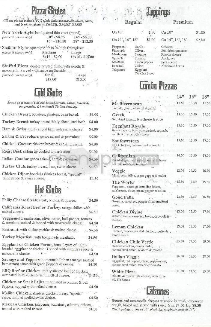 Brooklyn Brick Oven Pizza - Manhattan Beach, CA menu_pic