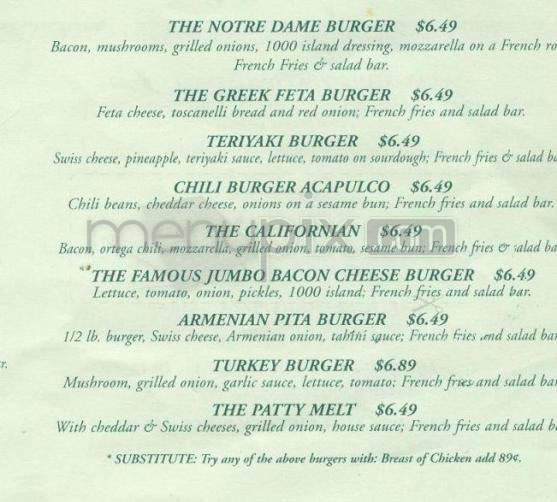Burger Continental - Pasadena, CA menu_pic