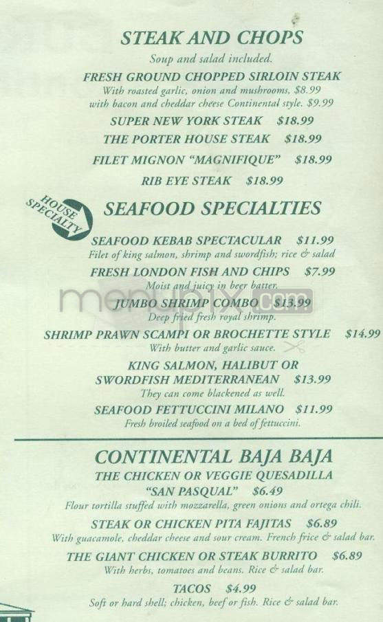 Burger Continental - Pasadena, CA menu_pic
