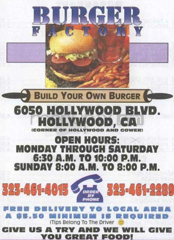 Burger Factory - Moncks Corner, SC menu_pic