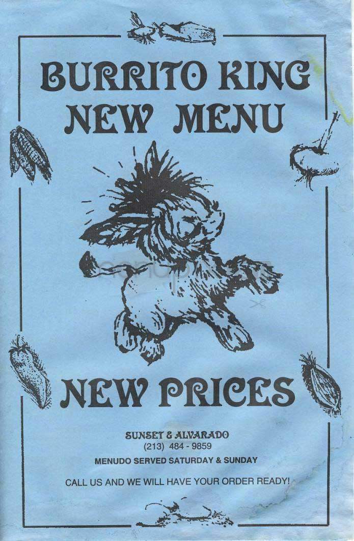 Burrito King - Los Angeles, CA menu_pic