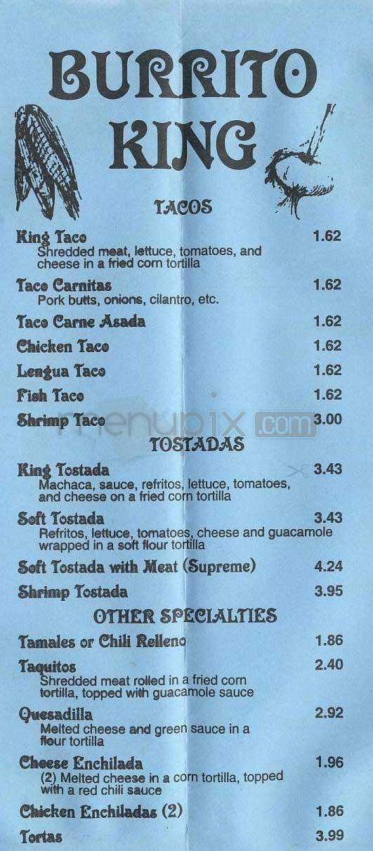 Burrito King - Los Angeles, CA menu_pic
