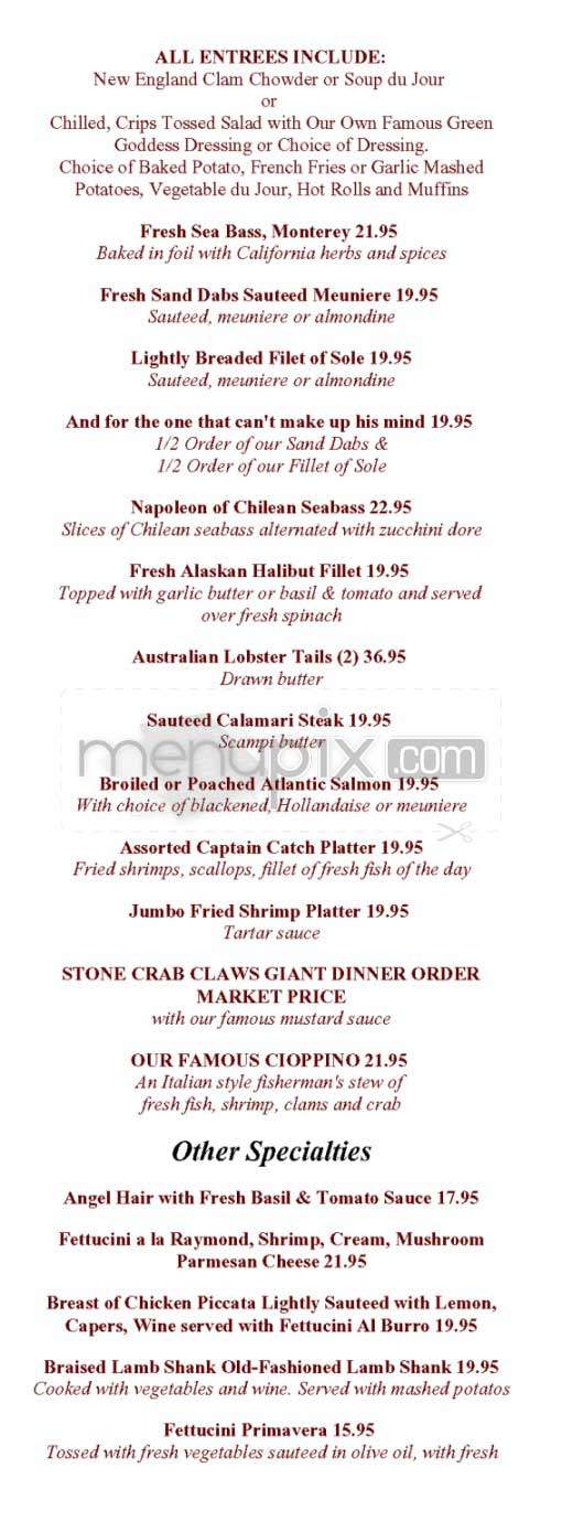 Buggy Whip Restaurant - Los Angeles, CA menu_pic